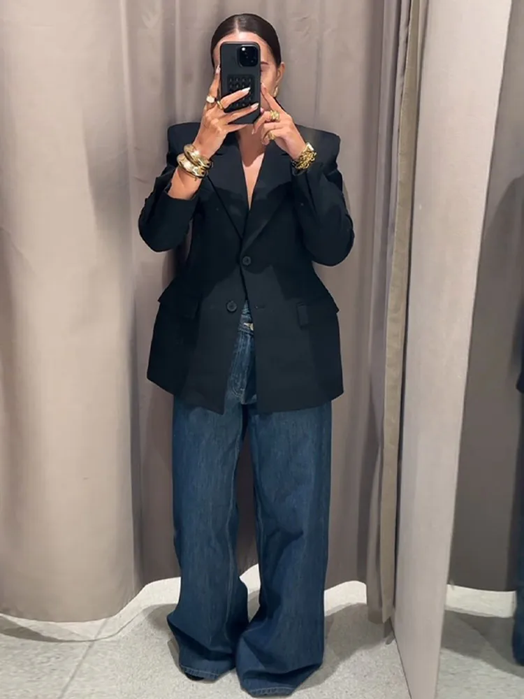 Chic Blazer Jacket – Elegant Notched Collar for Versatile Styling - Image 7