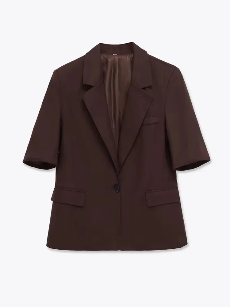Chic Blazer – Stylish Short Sleeve Office Essential - Image 5