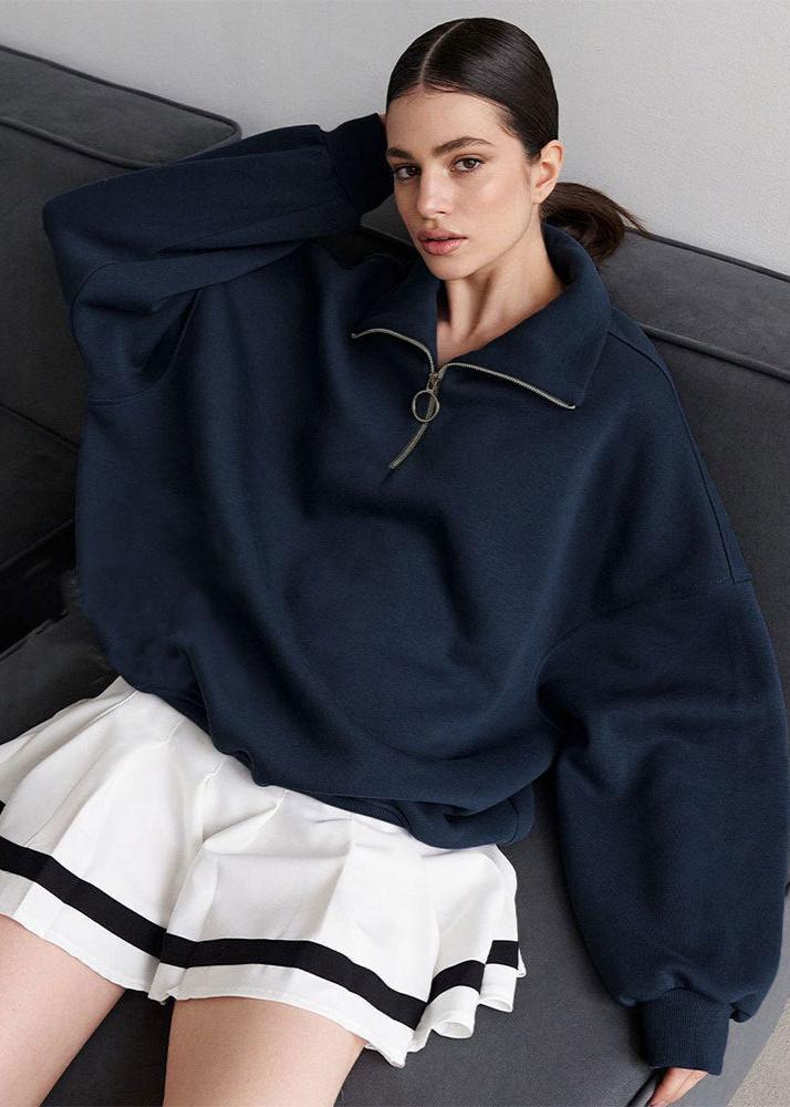 Relaxed Fit Zip-Up Sweater - Image 5