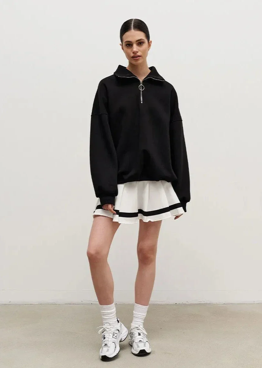 Relaxed Fit Zip-Up Sweater - Image 6