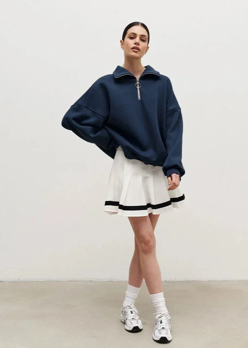 Relaxed Fit Zip-Up Sweater - Image 7