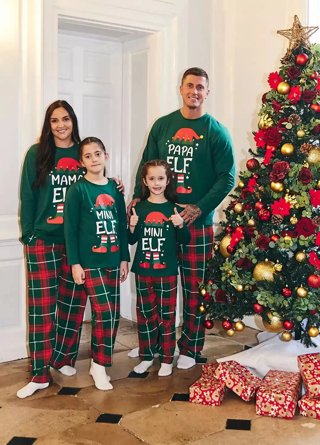 Matching Elf Family Christmas Pajamas Set - Image 2