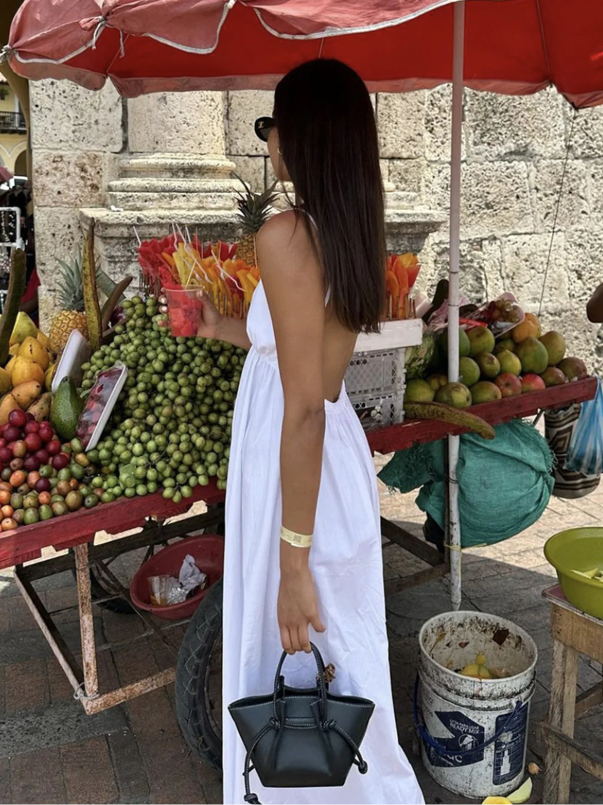 Coastal Open Back Cotton Summer Cocktail Maxi Dress - Image 5