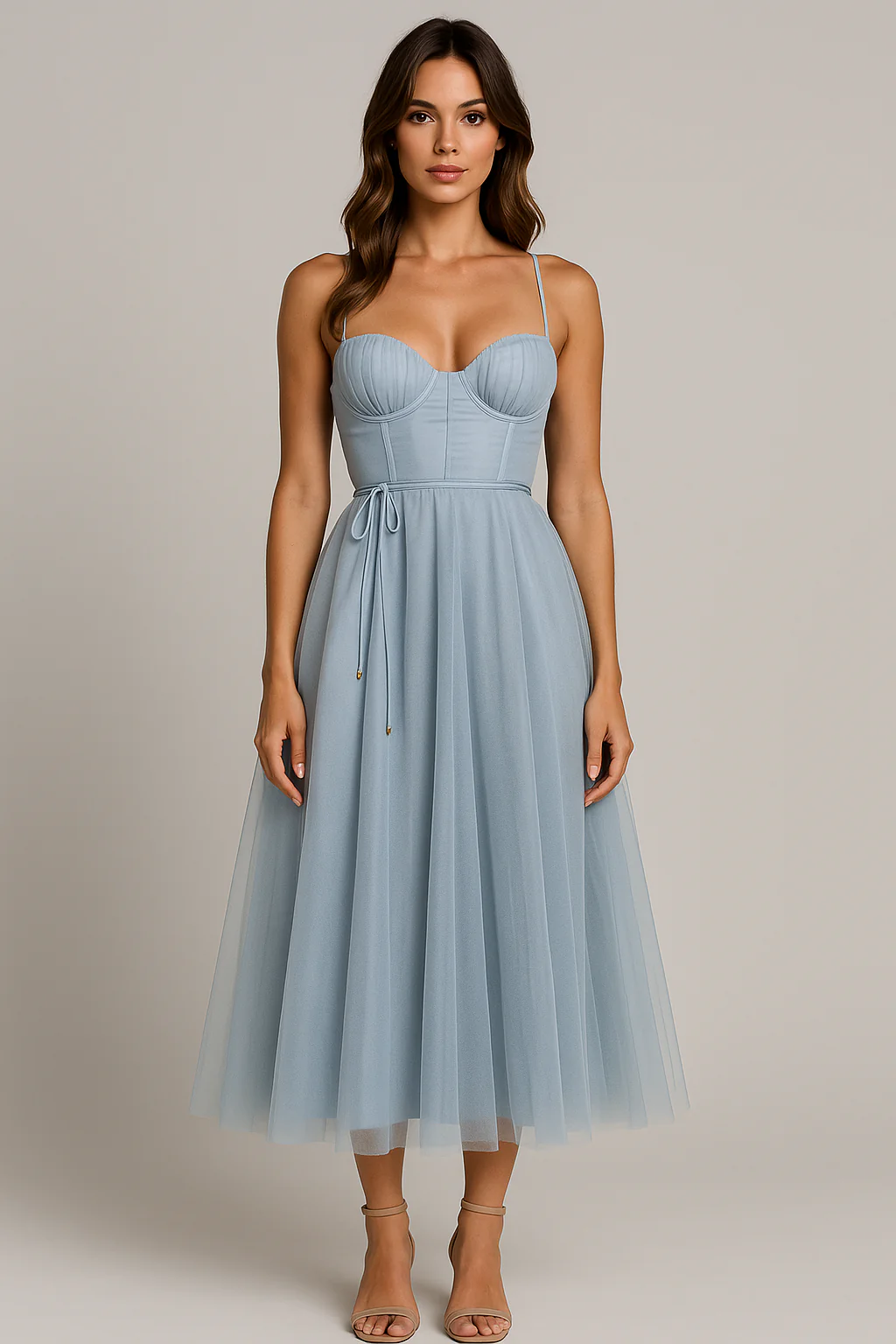 Corset Chiffon Midi Gown - Image 2