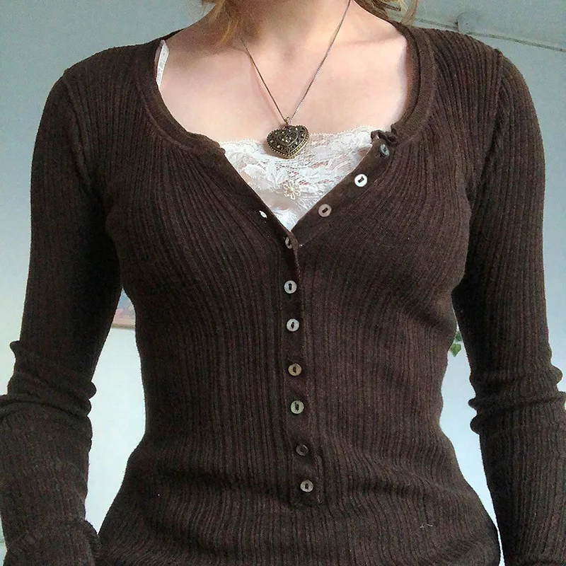Slim Fit Long Sleeve Knit Top - Image 3