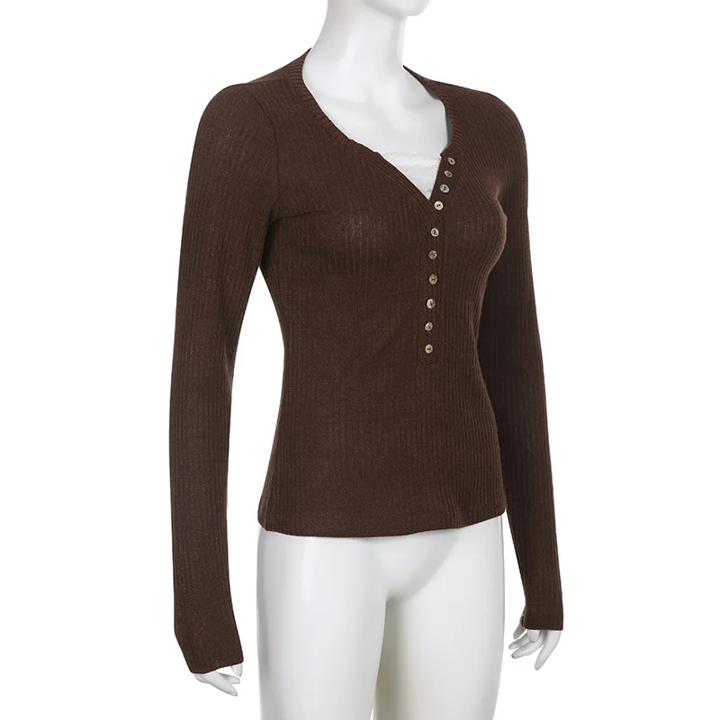 Slim Fit Long Sleeve Knit Top - Image 4