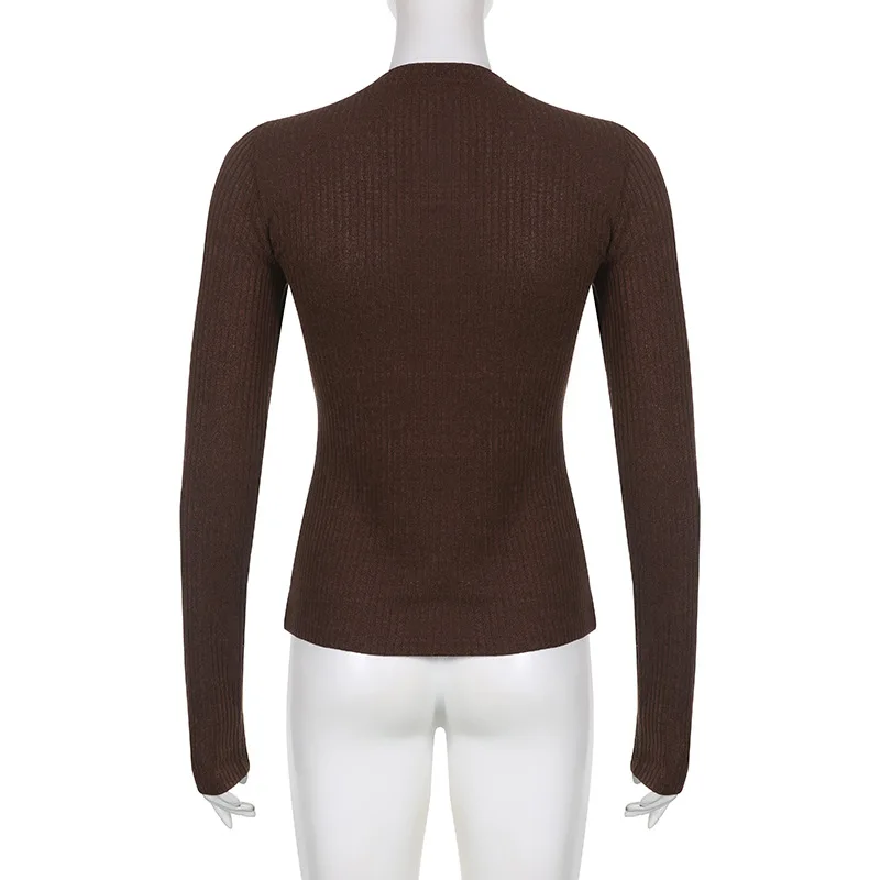 Slim Fit Long Sleeve Knit Top - Image 5