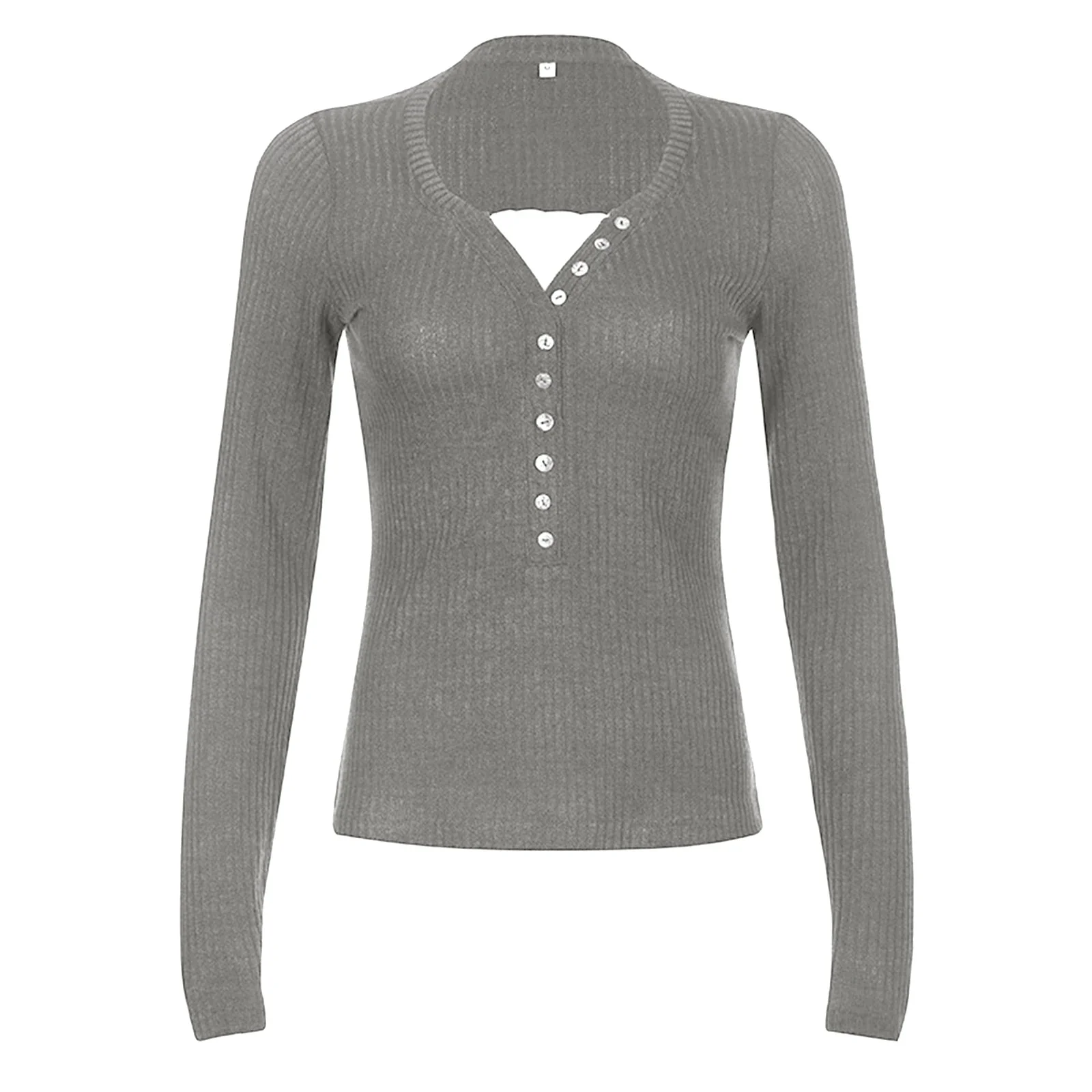 Slim Fit Long Sleeve Knit Top - Image 7