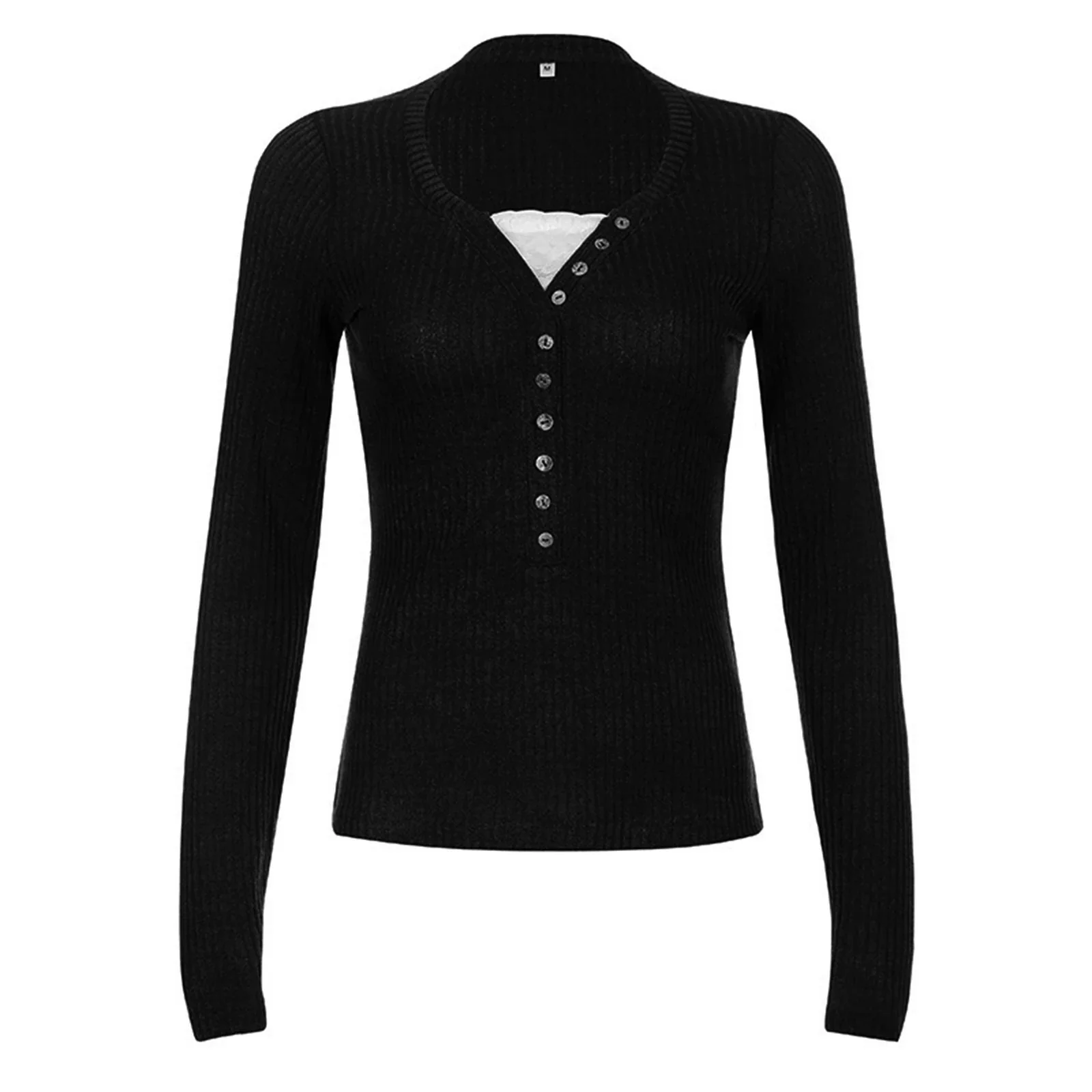 Slim Fit Long Sleeve Knit Top - Image 8