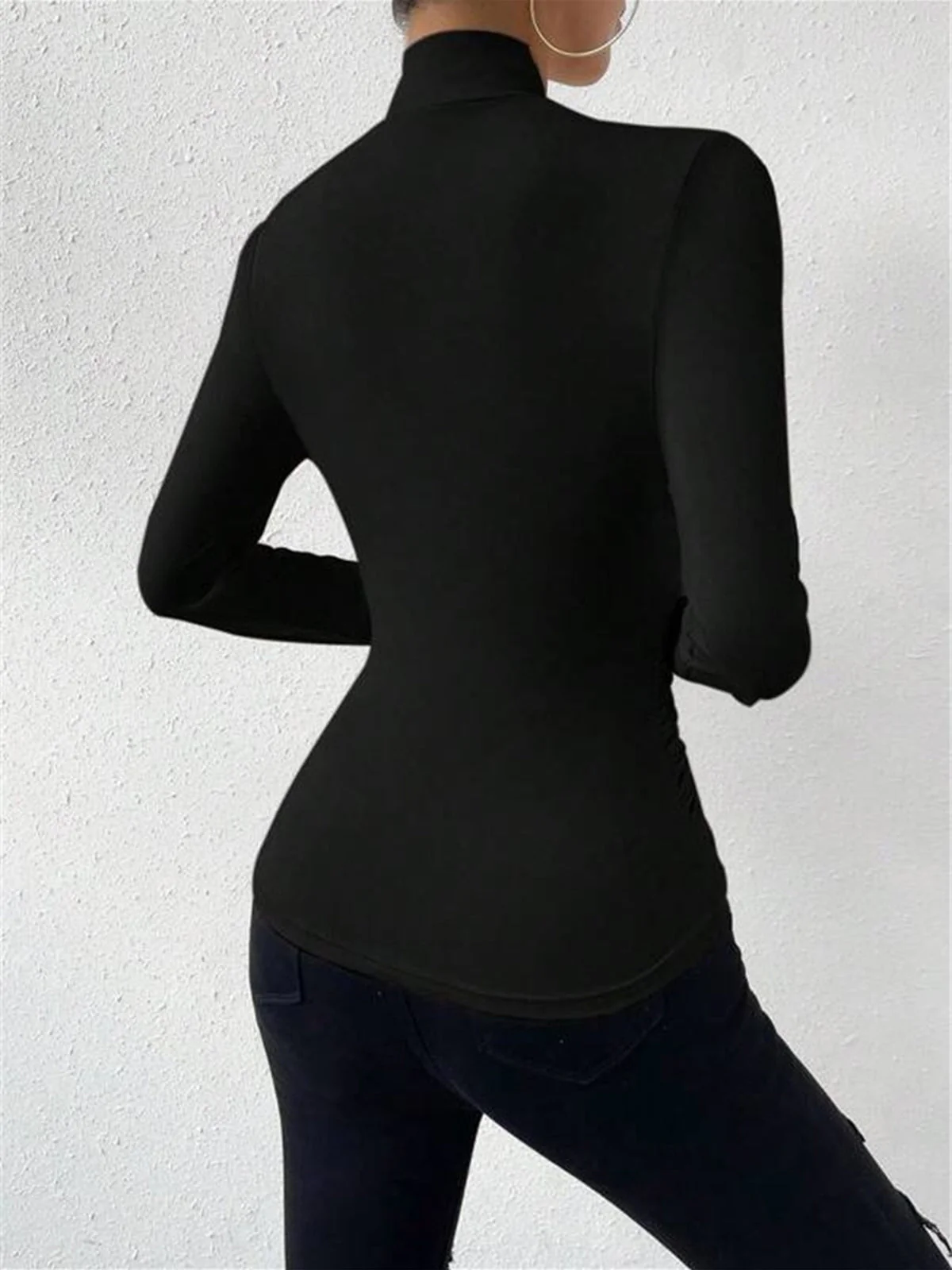 Draped Crossover Long Sleeve Top - Image 6