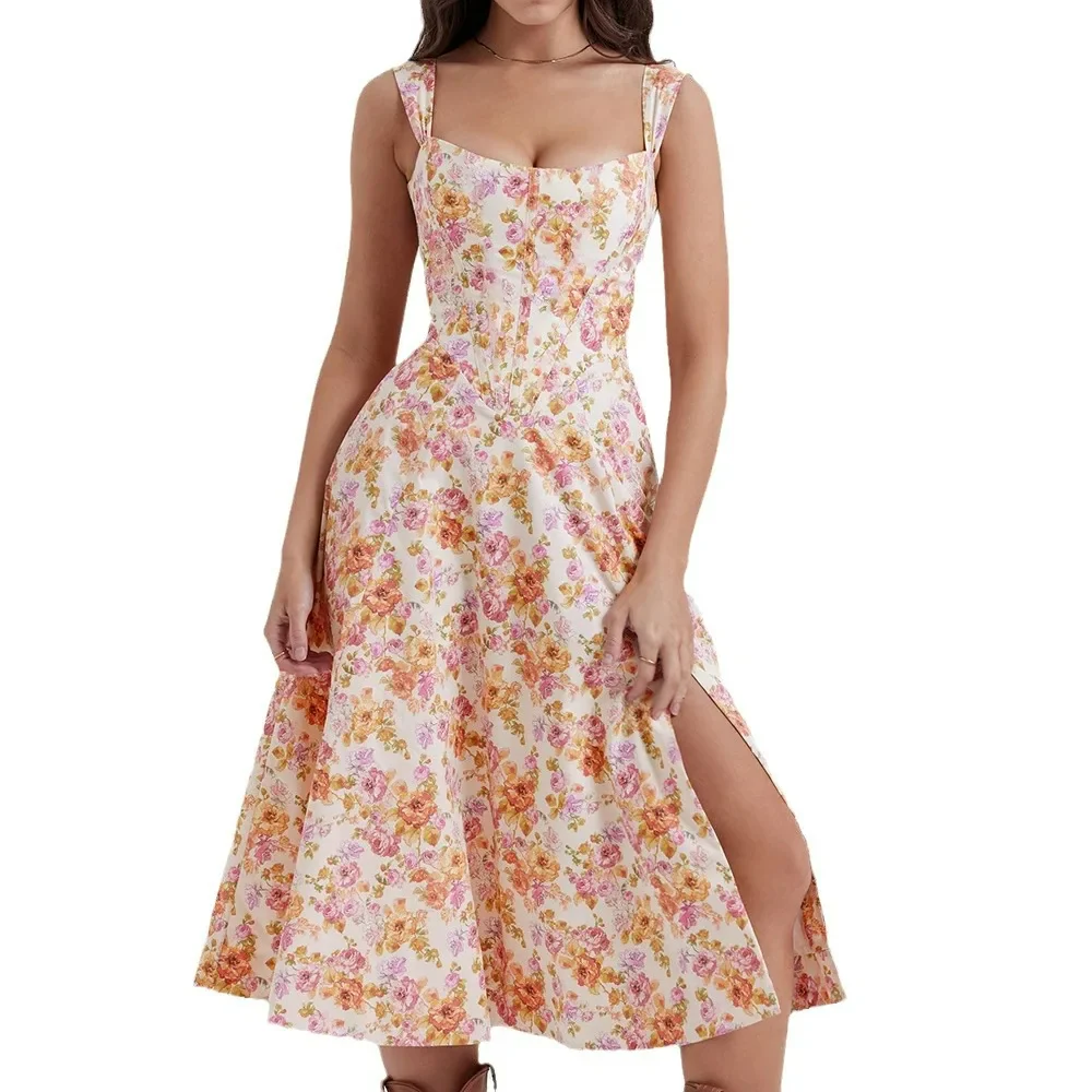 Dahlia Floral Party Midi Dress - Image 2