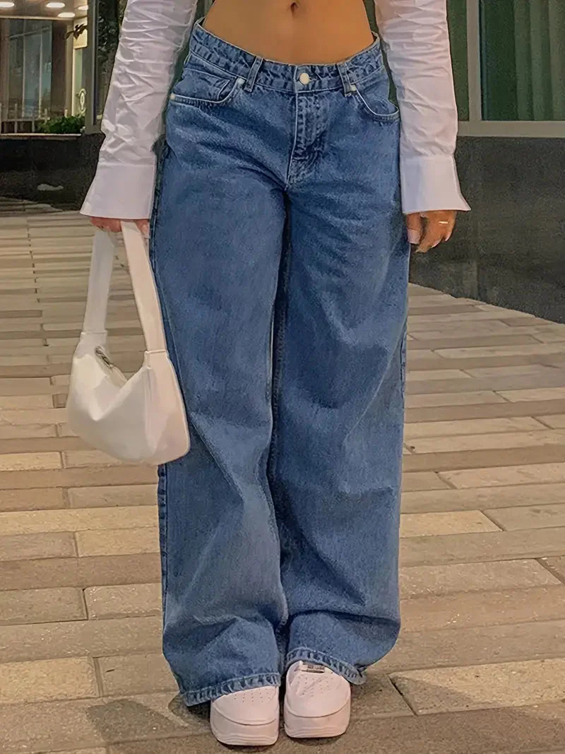 Vintage Low Waist Baggy Jeans - Image 2