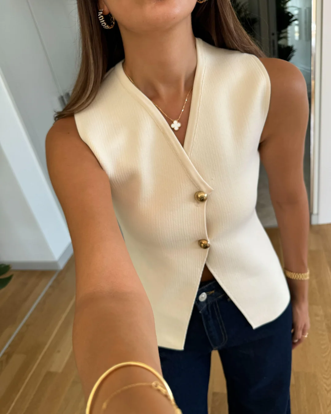 Diana Tricot Knit Waistcoat - Image 3