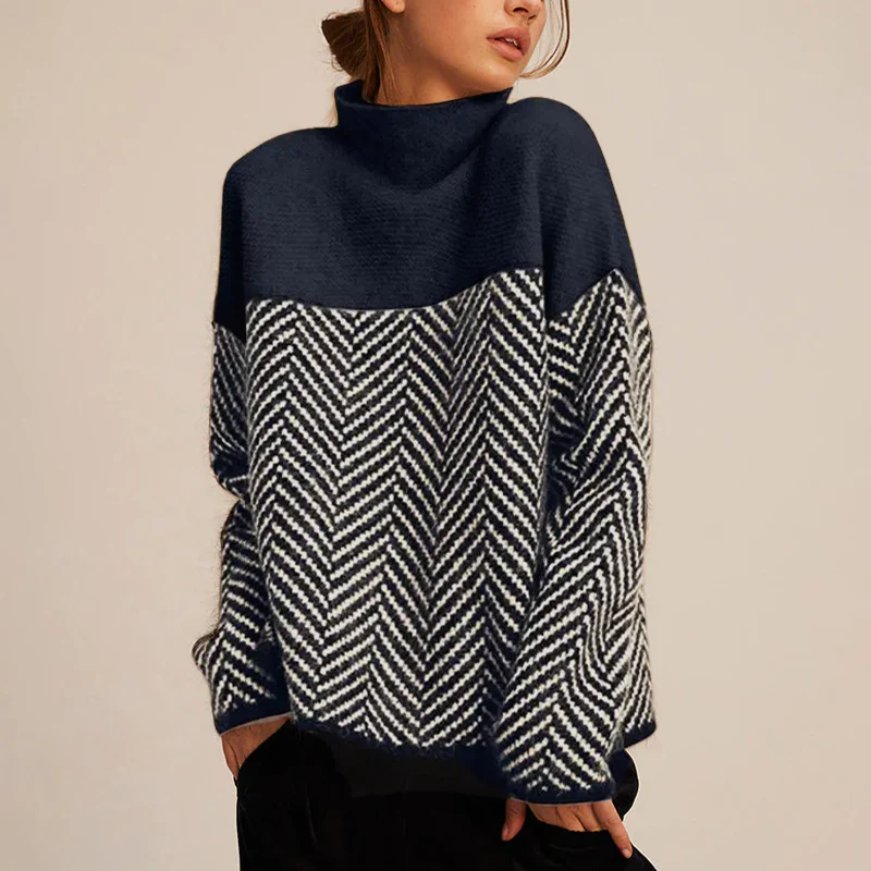 The Eireann Chevron Turtleneck Sweater - Image 4