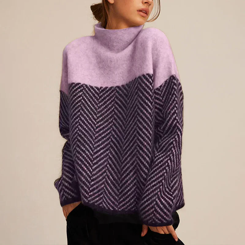 The Eireann Chevron Turtleneck Sweater - Image 5