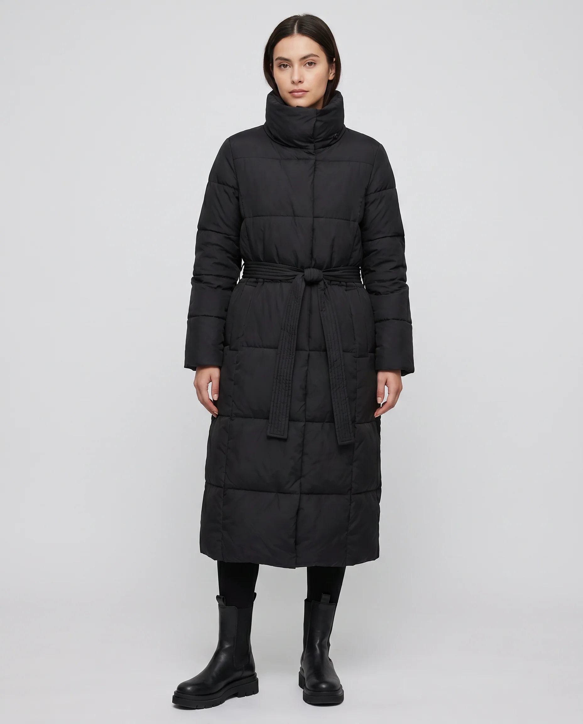Comfortable long winter puffer jacket for women - Image 2