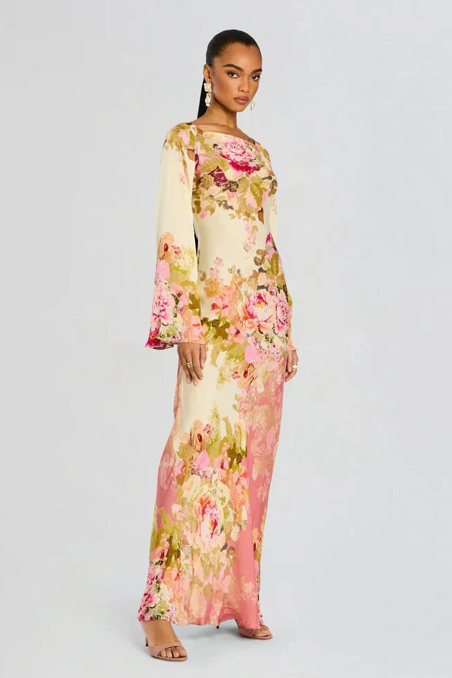 Floral Bell Sleeve Evening Grown - Image 4