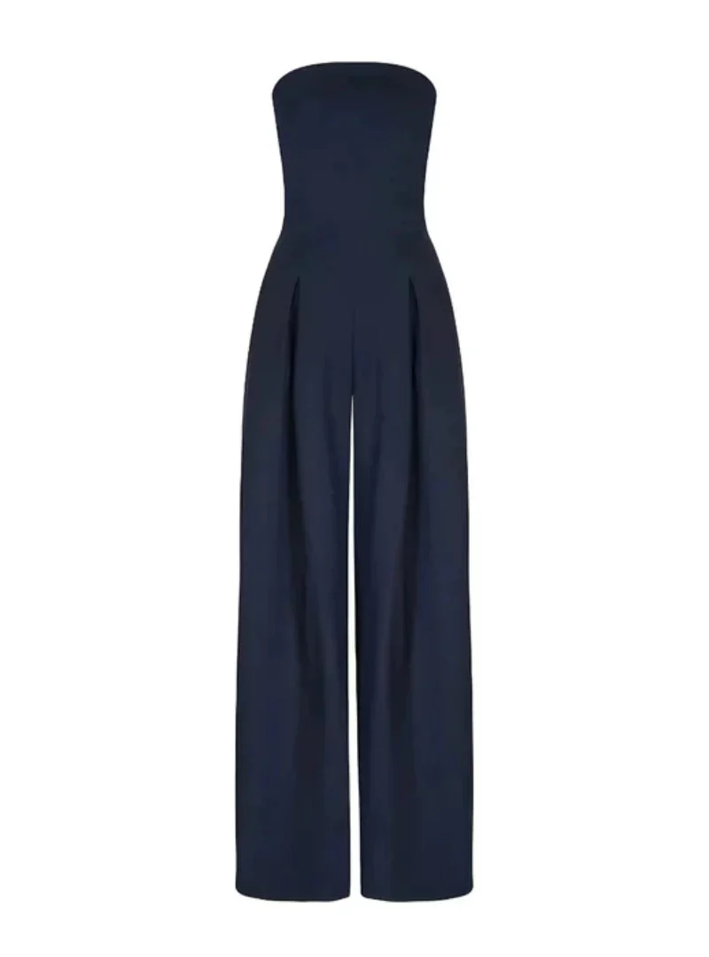 Women's Elegant loose fit strapless jumpsuit - Image 3