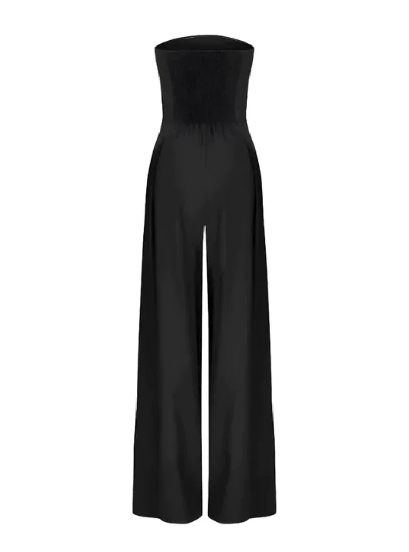 Women's Elegant loose fit strapless jumpsuit - Image 5