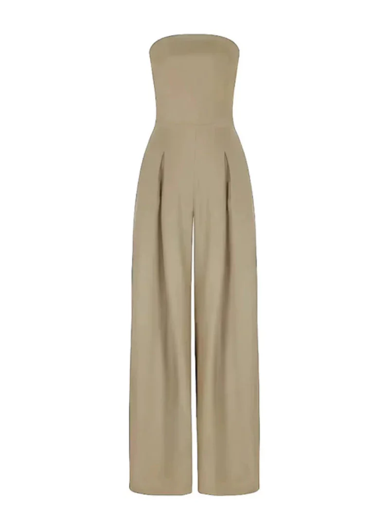 Women's Elegant loose fit strapless jumpsuit - Image 8