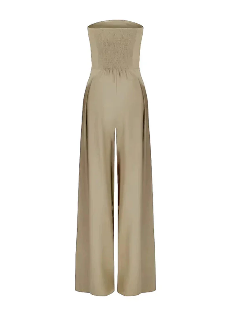 Women's Elegant loose fit strapless jumpsuit - Image 9