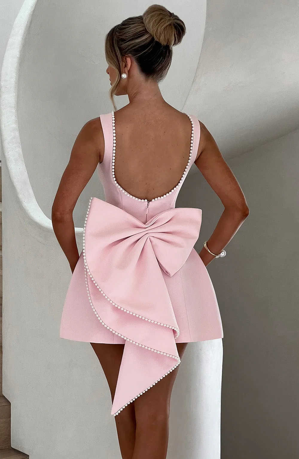 Cute Bow-Back Party Mini Dress - Image 7