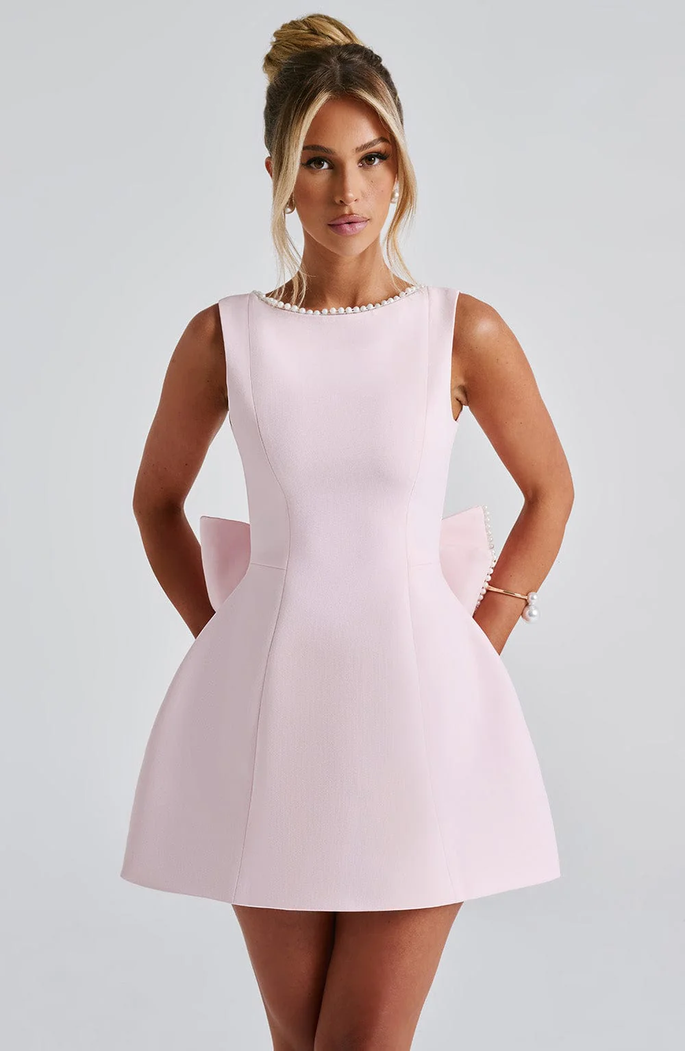 Cute Bow-Back Party Mini Dress - Image 8