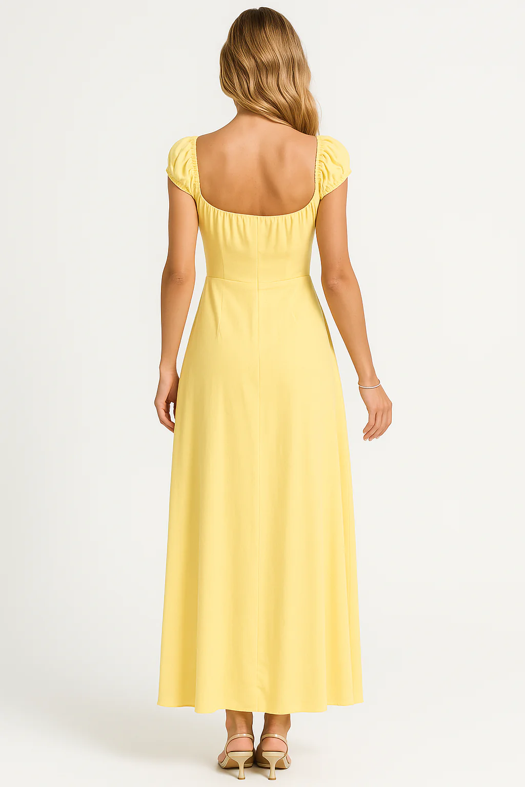 Empire Yellow Prom Maxi Dress - Image 3