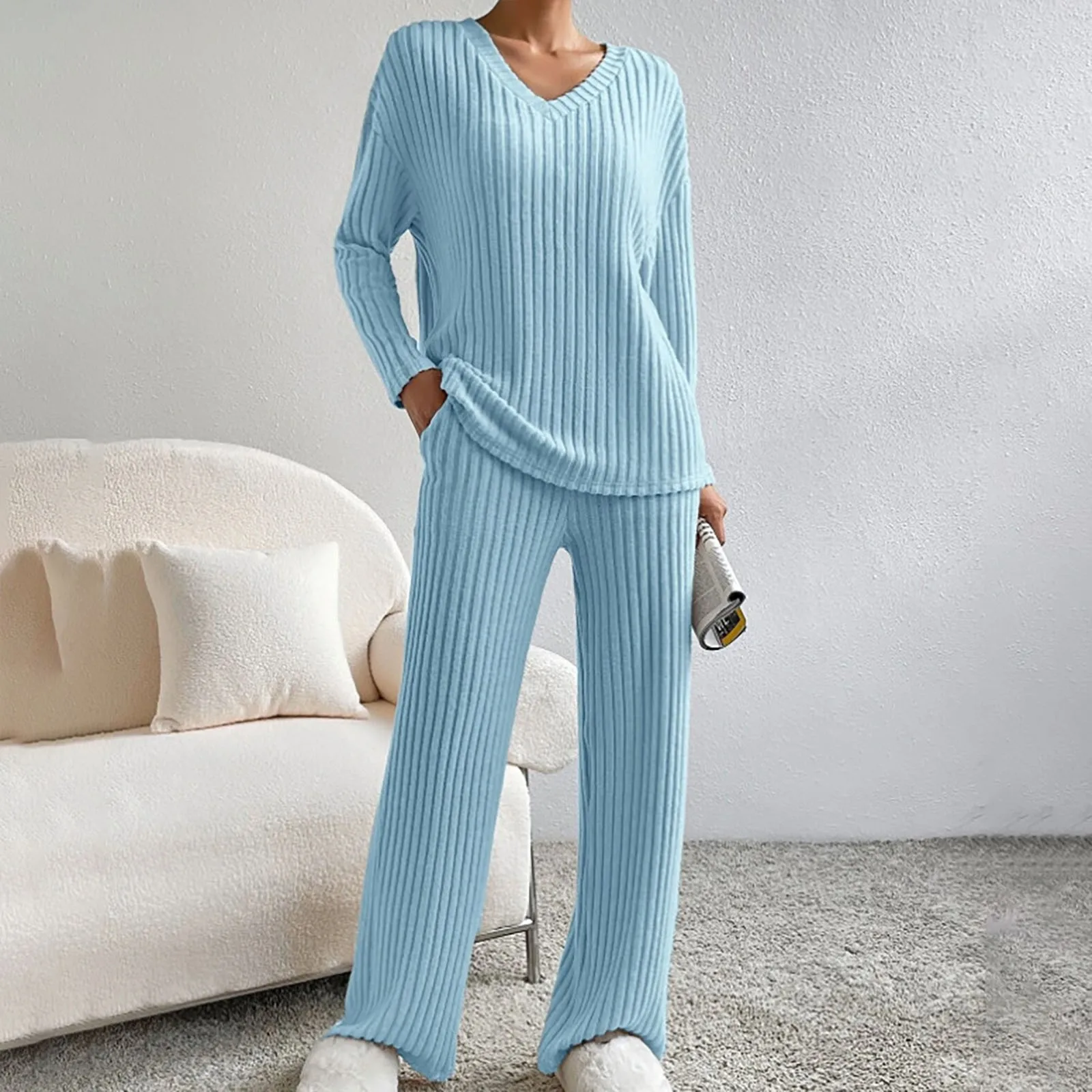 Evangeline Ribbed Knit Lounge Set - Image 7