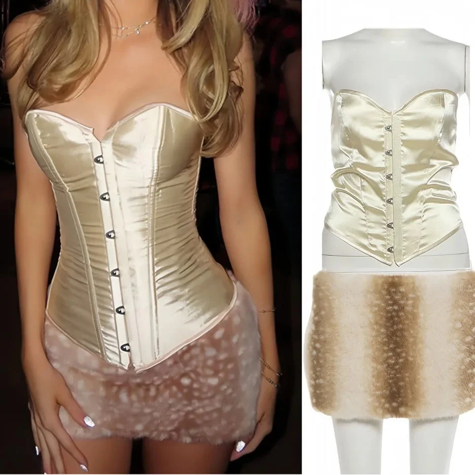 Sleeveless Backless body-shaping Crop Top Set - Image 2