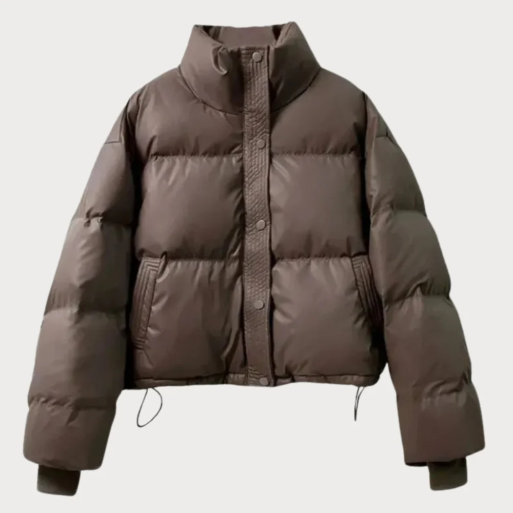 Women's Fashionable puffer jacket with cropped design - Image 4