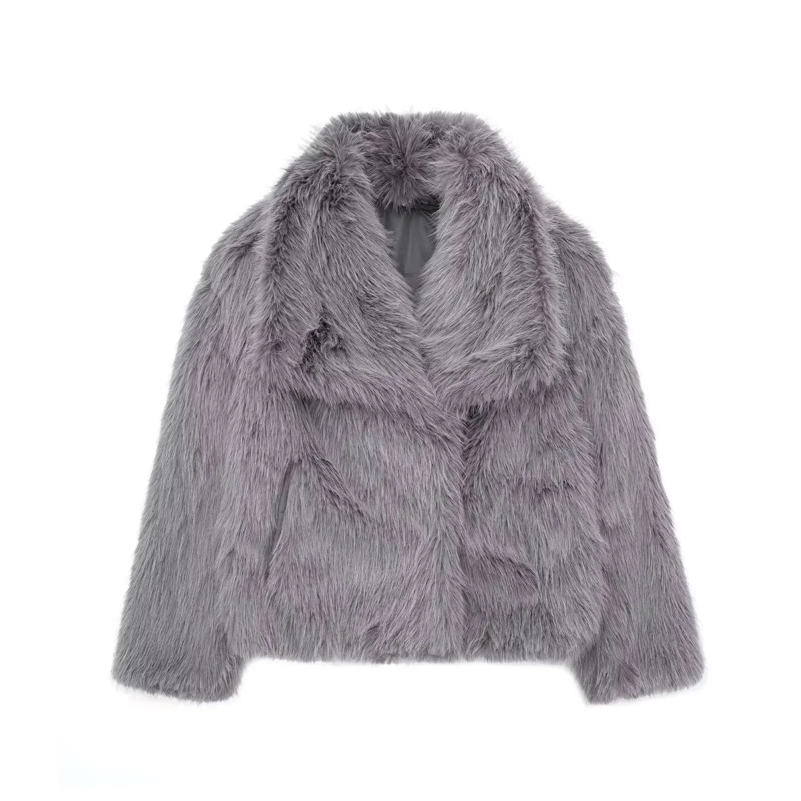 Women's Fluffy Faux Fur Jacket - Image 10
