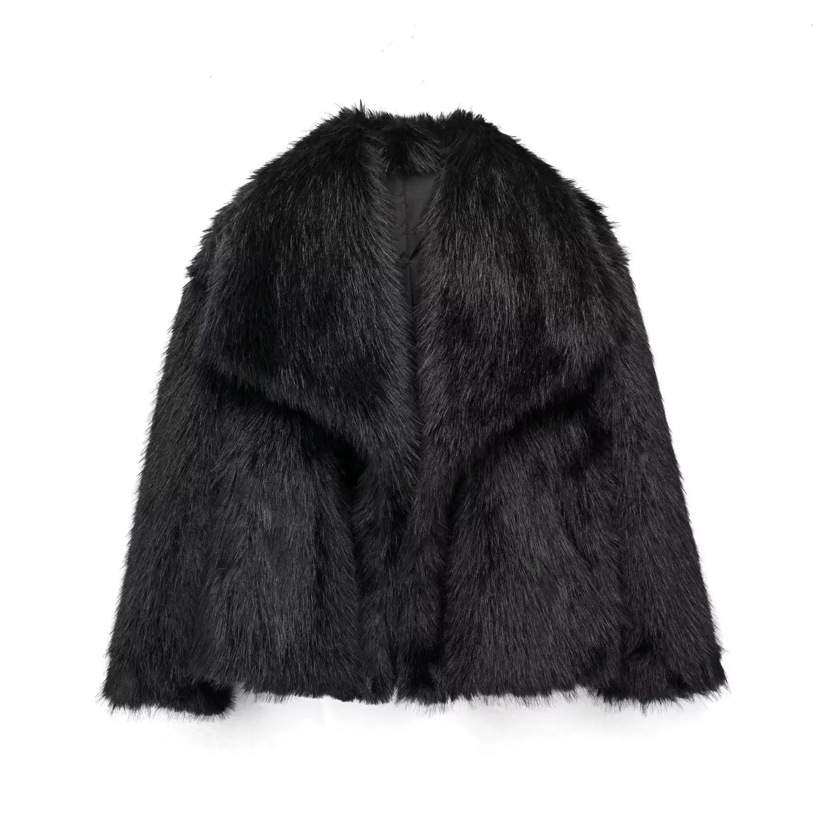 Women's Fluffy Faux Fur Jacket - Image 11