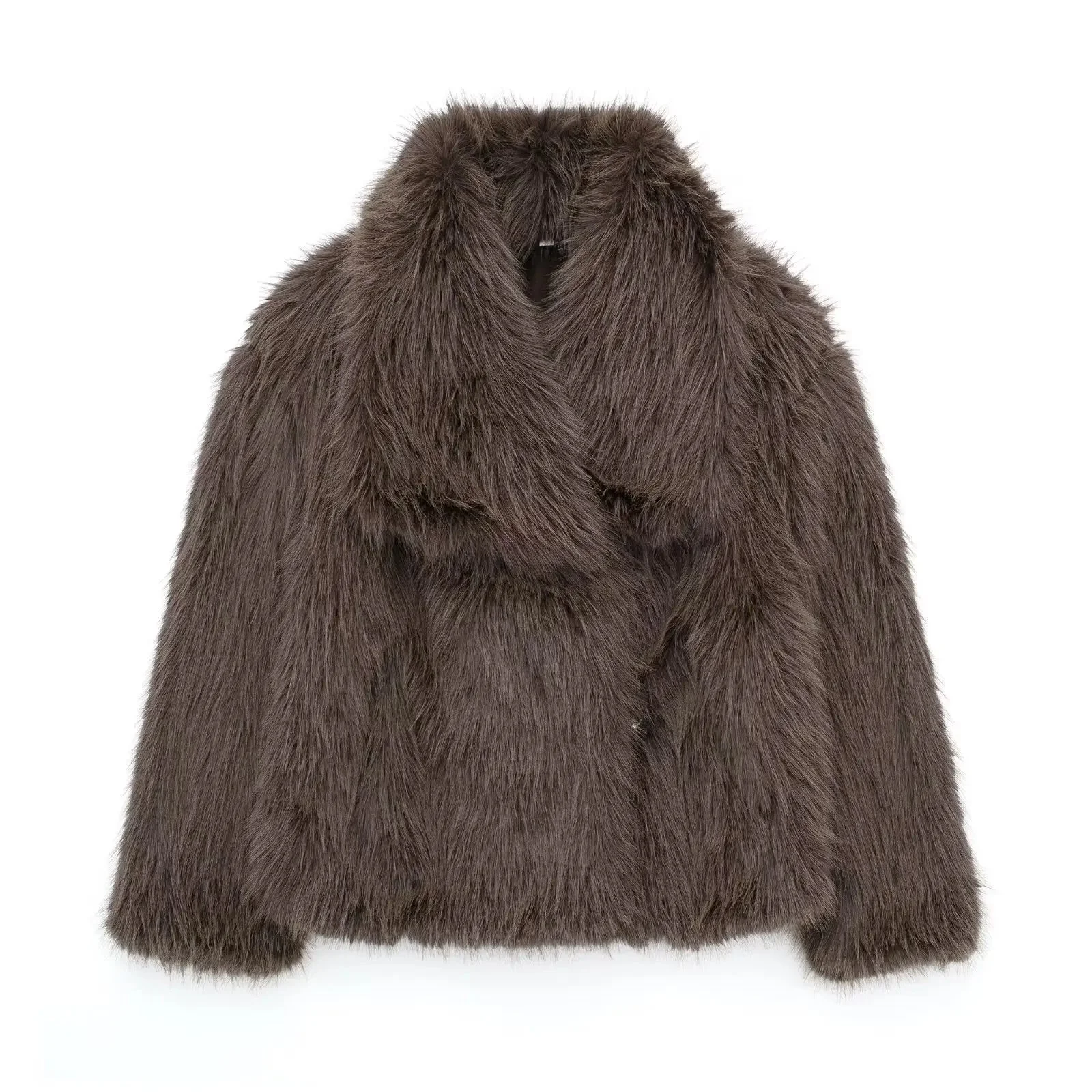 Women's Fluffy Faux Fur Jacket - Image 12
