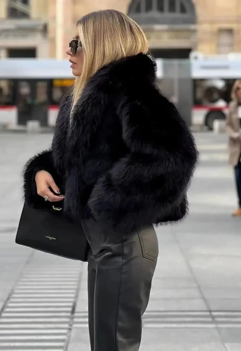 Women's Fluffy Faux Fur Jacket - Image 8