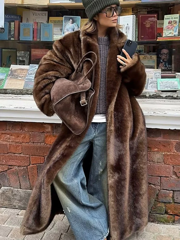 Women's Long Faux Fur Winter Coat