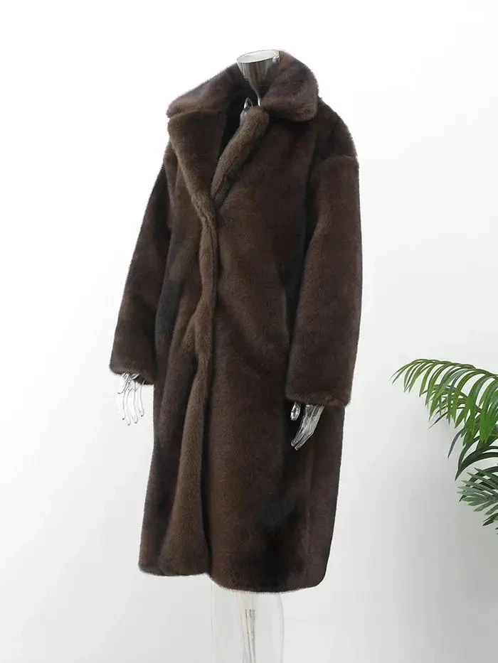 Women's Long Faux Fur Winter Coat - Image 3