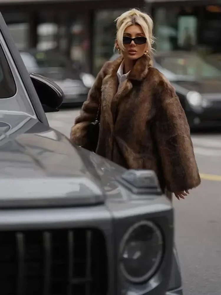 Women's Long Faux Fur Winter Coat - Image 6