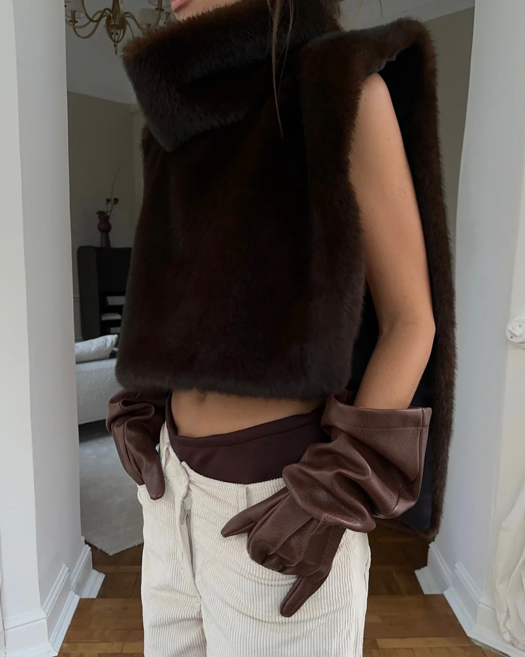 Ferryhill Faux Fur Turtleneck Vest - Image 3