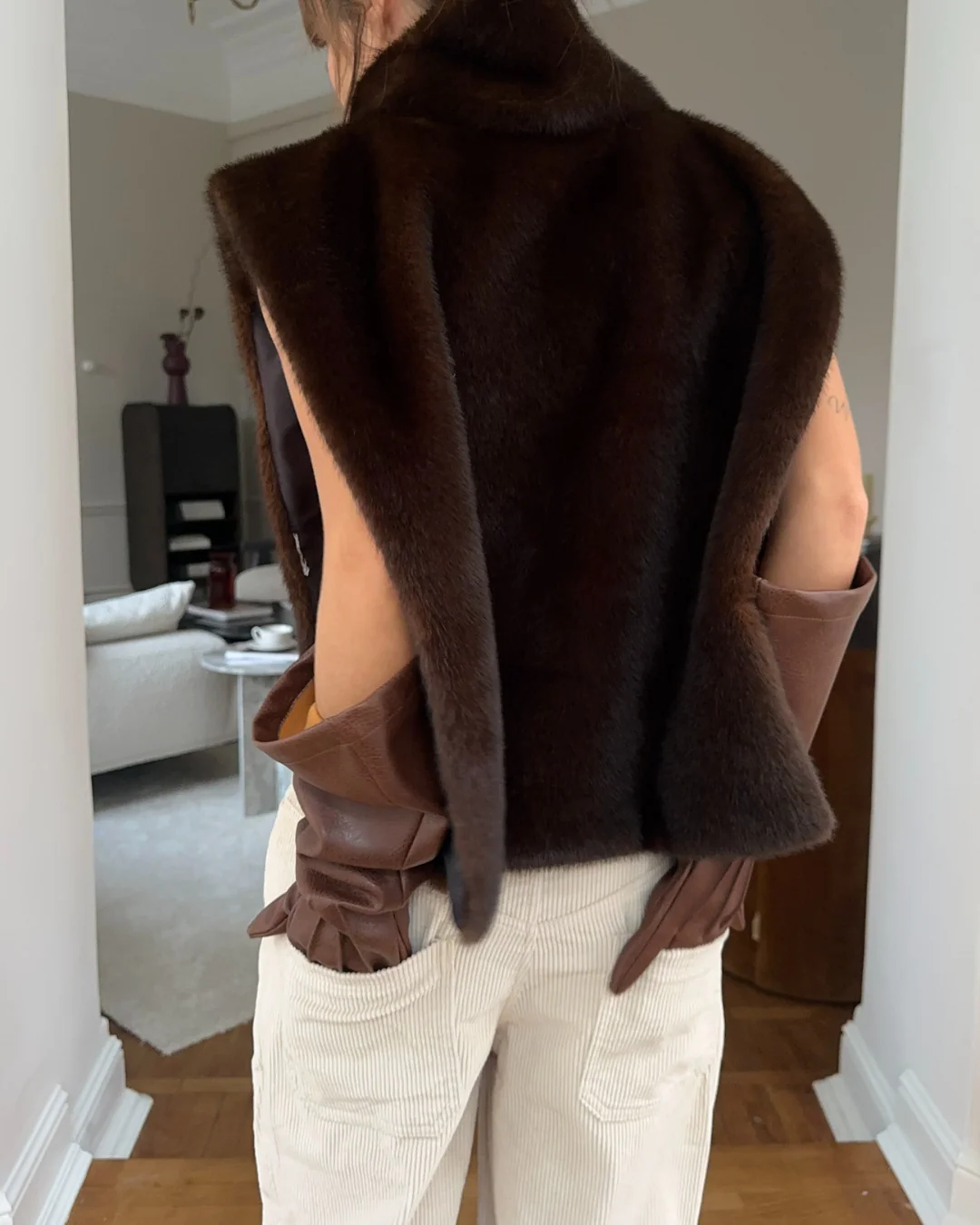 Ferryhill Faux Fur Turtleneck Vest - Image 4