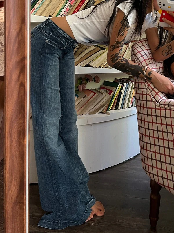 High Waist Flare Denim Jeans - Image 3