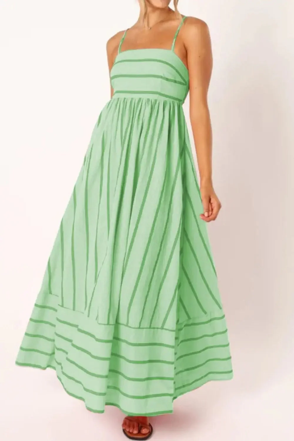 Striped Strappy Summer Beach Maxi Dress - Image 13