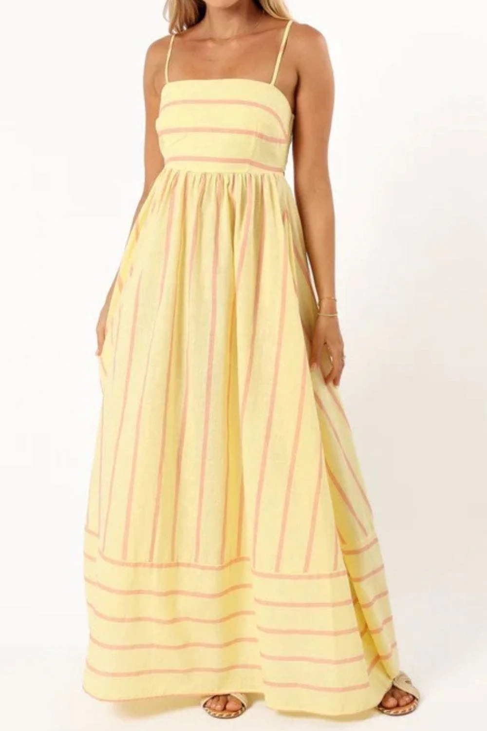 Striped Strappy Summer Beach Maxi Dress - Image 14