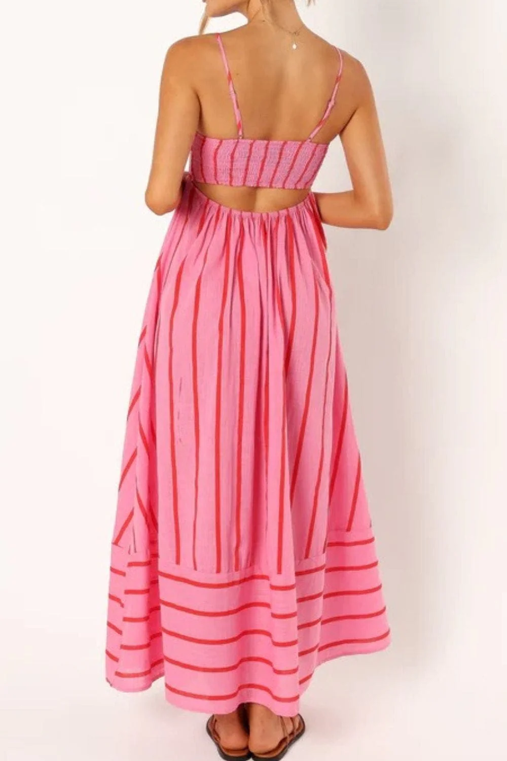 Striped Strappy Summer Beach Maxi Dress - Image 5
