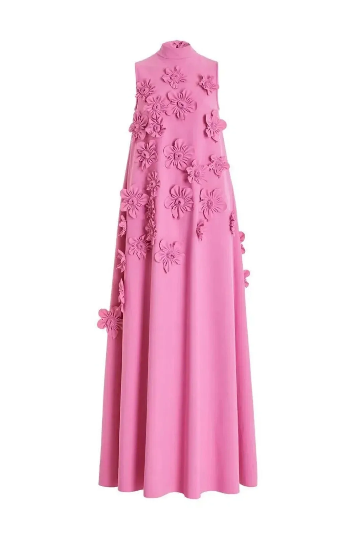Flower Embellished Sleeveless Summer Evening Maxi Dress - Image 7