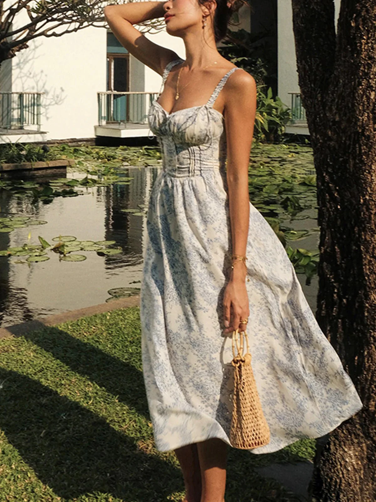 Summer Floral Cocktail Midi Dress - Image 6