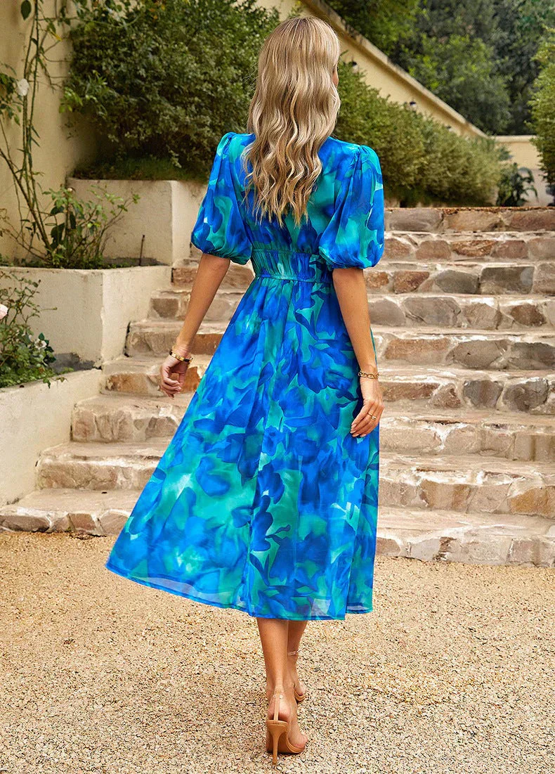 Flowing Summer midi dress with floral print - Image 3