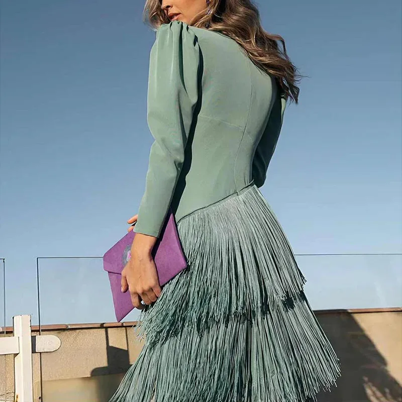 Fringe Detail Maxi Dress – Elegant Statement Occasion Dress for Women - Image 6