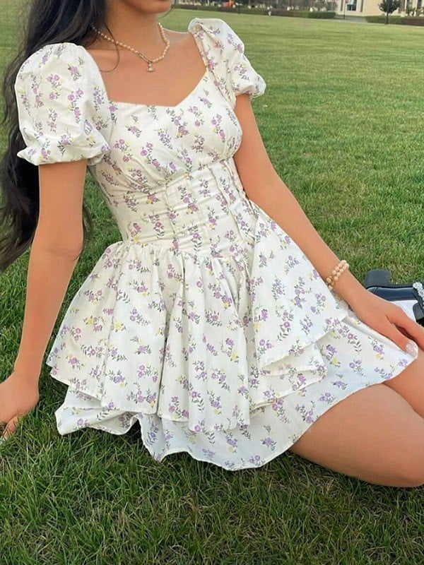 Summer Floral Corset Mini Dress - Image 4