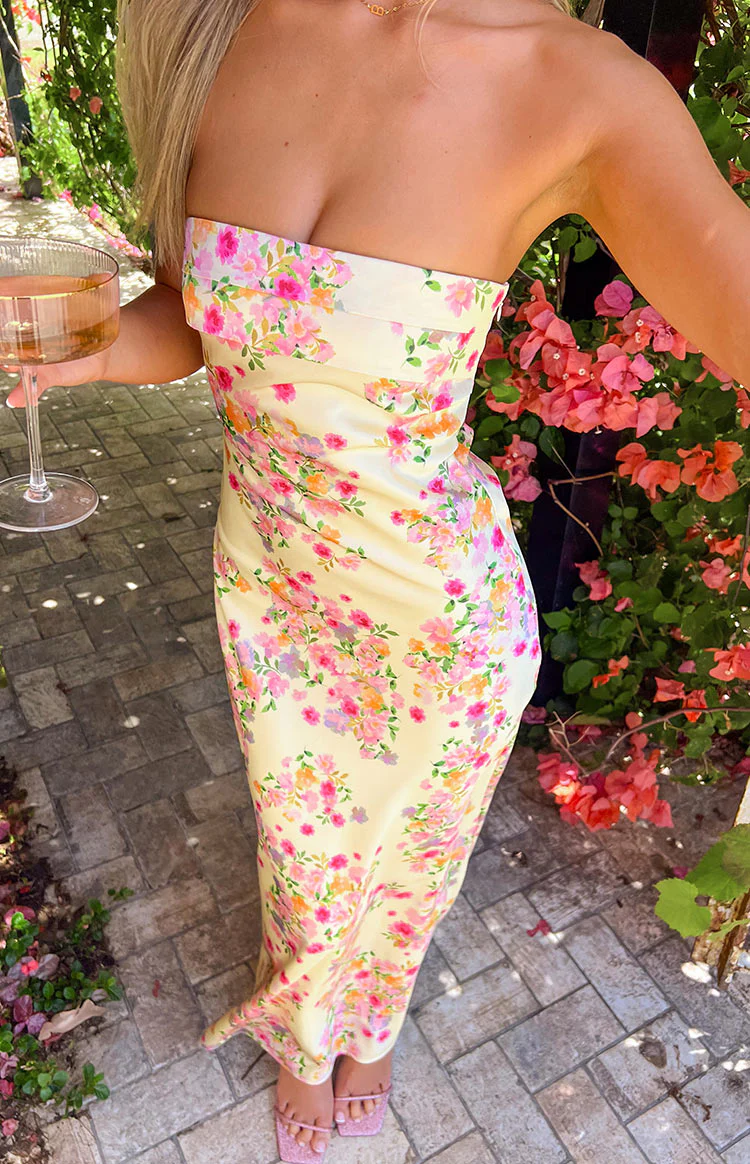Yellow Summer Bloom Maxi Dress - Image 2